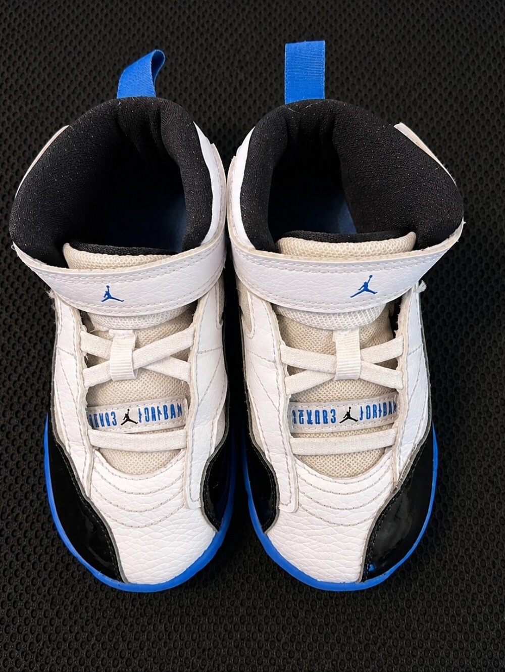 Kids Nike Jordans XIV White and Blue Athletic Sneakers